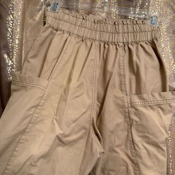 Free People Ready To Run Cinch Waist Pants Trousers Tan Size Small Flawed - Picture 8 of 12